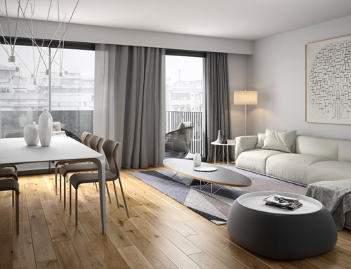 Renders de interiores 3D para venta inmobiliaria de pisos