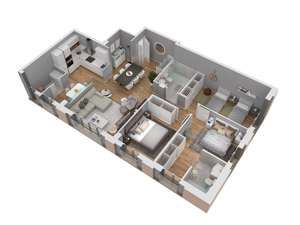 Tour virtual 360 grados de interiores 3D para venta de viviendas