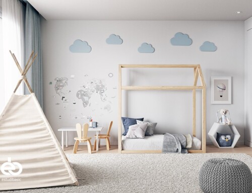 Render 3D Dormitorio infantil