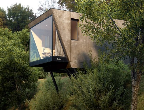Render exterior de paisaje y arquitectura 3D