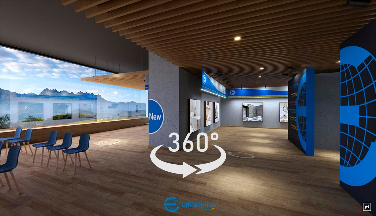 Tour 360 3D de salón virtual de exposición interactiva - estudibasic
